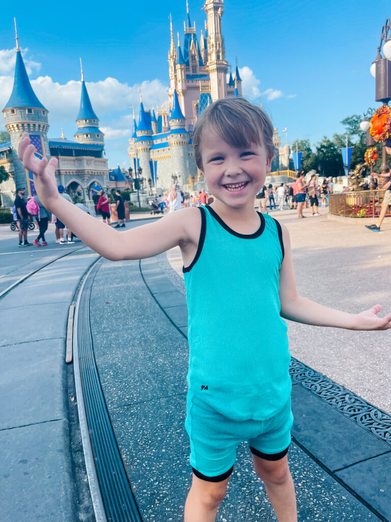 Boy in Magic Kingdom in extra outfit