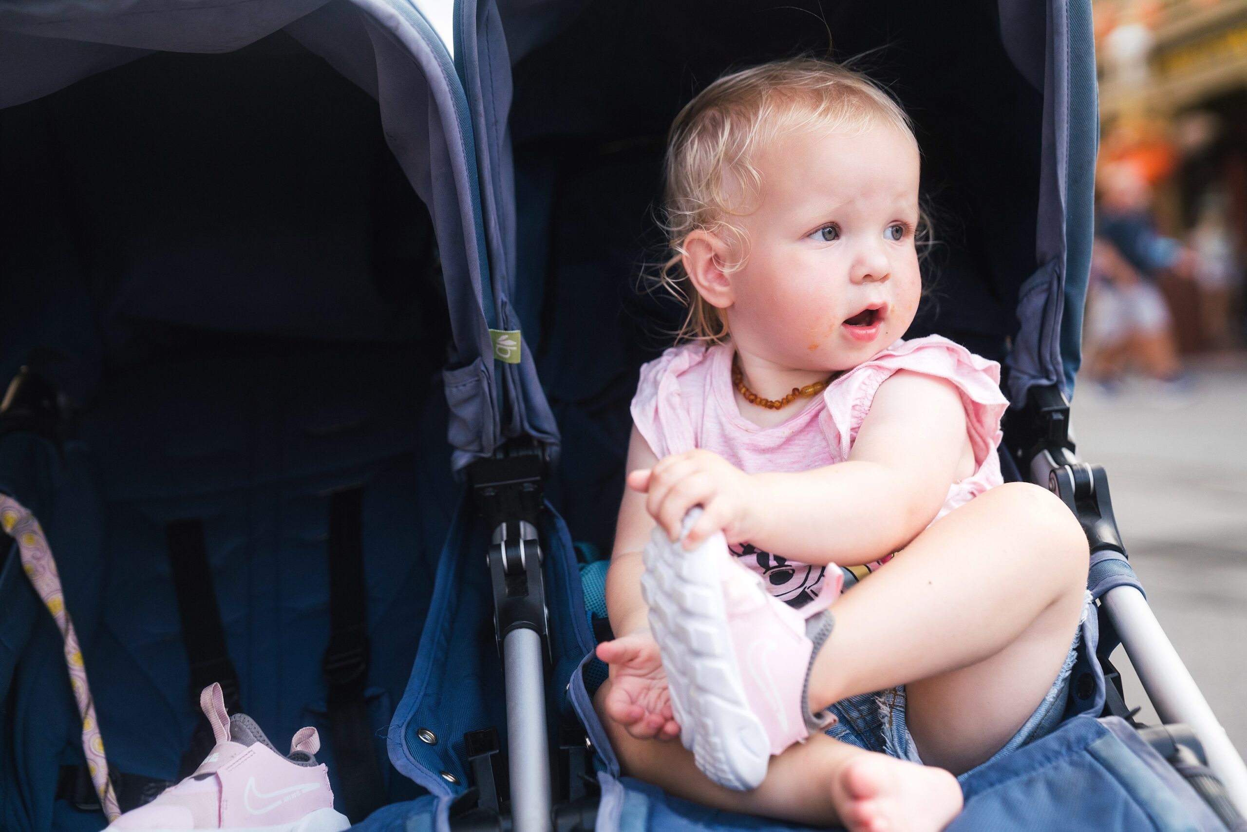 Toddler in Stroller in Magic Kingdom Disney World