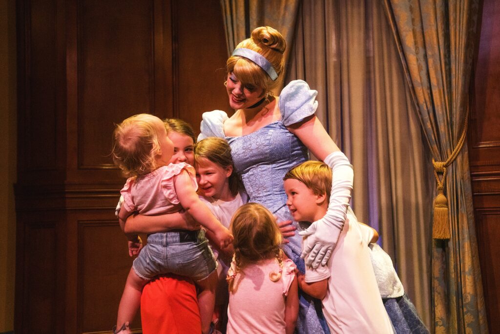 Hugging Cinderella in Magic Kingdom, Memory Maker Photo by Disney PhotoPass Photographer