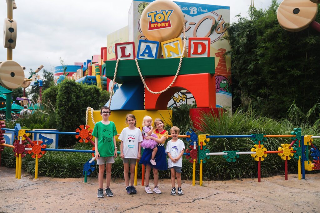 Kids dressed as Toy Story characters in Hollywood Studios